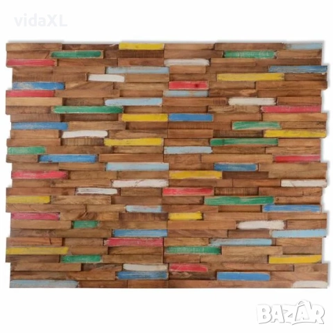 vidaXL Стенни облицовъчни панели 10 бр 1,03 м² тиково дърво масив(SKU:326169)