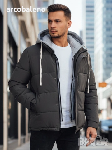 Мъжко зимно ватирано яке с качулка, 4цвята , снимка 14 - Якета - 52478204