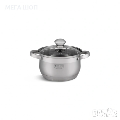 Комплект тенджери от неръждаема стомана , 10 части, Индукция, Многослойно дъно, Капаци от закалено с, снимка 4 - Съдове за готвене - 53870268