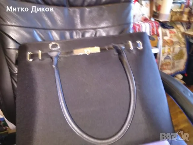 Чанта промазан плат кожена 43х31х13см за документи и таблет става, снимка 2 - Чанти - 49923978