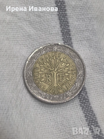 Монета 2€ Франция 2001г.