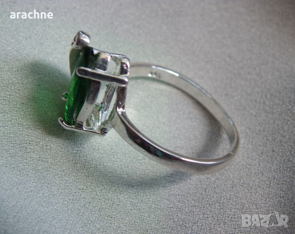 Сребърен пръстен с празиолит, снимка 4 - Пръстени - 45992846
