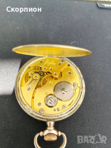 Джобен СРЕБЪРЕН часовник - JUNGHANS - ГЕРМАНИЯ - 15 РУБИНА, снимка 15 - Джобни - 50994374