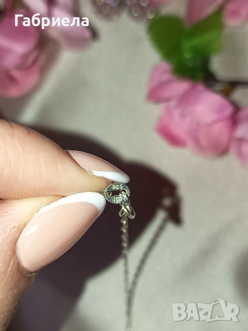 Почукай на вратата ми-сребърни колие и обеци, снимка 2 - Бижутерийни комплекти - 52559231