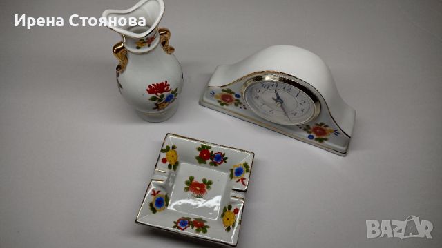 Винтидж сет часовник, ваза и пепелник Mille Fleur Kollektion, Germany. Ново в оригинална опаковка, снимка 12 - Декорация за дома - 46053838