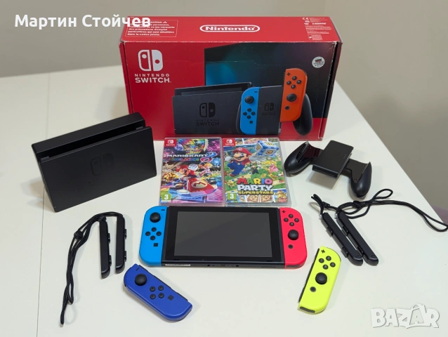 Nintendo Switch+игри+допълнителни Joy-cons
