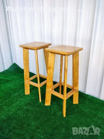 Дървени бар столове ръчна изработка , снимка 3 - Столове - 50287881