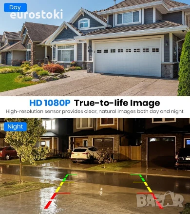 AUTO-VOX комплект соларна камера за заден ход с монитор, 5" 1080P монитор, 5000mAh батерия, снимка 3 - Аксесоари и консумативи - 51290856