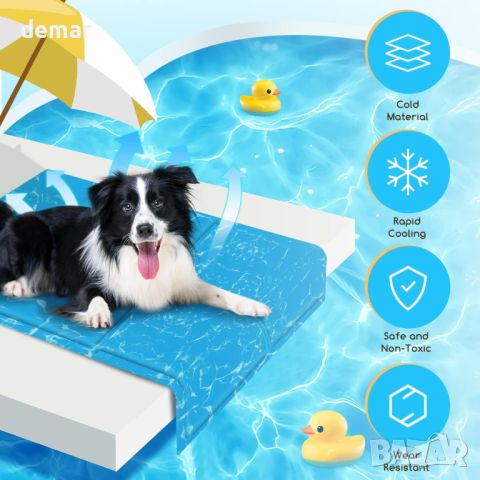Nobleza Охлаждаща подложка за кучета, M 65x50 см, нетоксичен гел, устойчива на надраскване, синя, снимка 2 - За кучета - 45782614