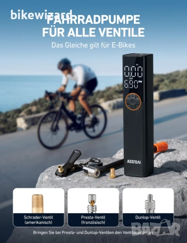 AstroAI L8 150PSI електрическа помпа НОВА, снимка 2 - Аксесоари за велосипеди - 53433828