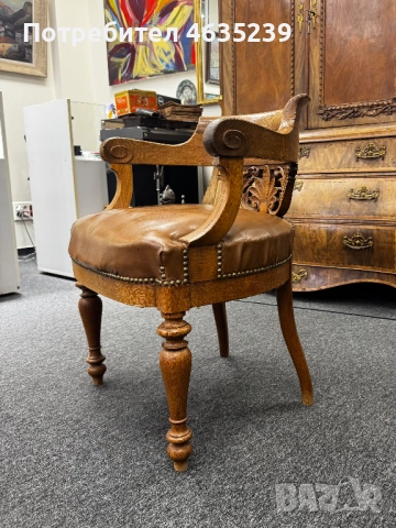 Старинно кресло стол дърворезба, снимка 2 - Столове - 52934544
