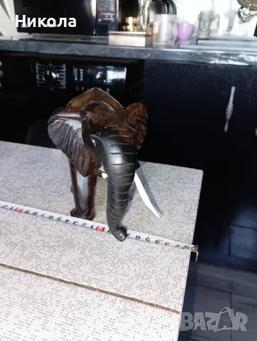 Дядо Коледа в златни одежди,слон от абанос-4кг., снимка 10 - Статуетки - 50282140