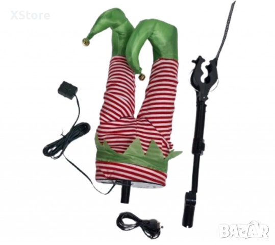 Анимирани крака на елф за коледно дърво – Забавен и уникален празничен декор, снимка 5 - Декорация за дома - 52441078