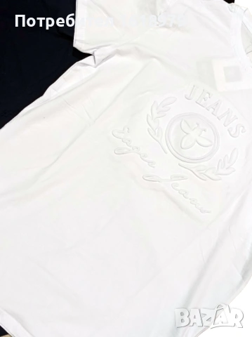 Мъжка тениска код 18 - бяла, черна  и тъмно синя, снимка 2 - Тениски - 53344102