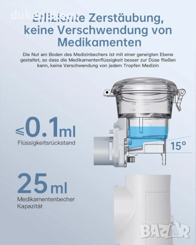 Преносим инхалатор (небулизатор), тих, компактен, за деца и възрастни, снимка 6 - Медицинска апаратура - 53075776