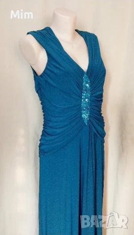 Официални дълги рокли в розово с пайети и маслено зелена, снимка 8 - Рокли - 51002483