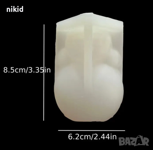 3D кукла тип матрьошка снежен човек силиконов молд форма фондан шоколад гипс свещ декор, снимка 2 - Форми - 52259383