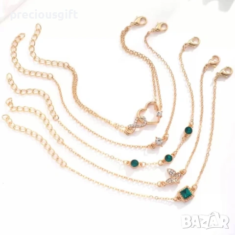 Комплект 5 броя гривни, снимка 2 - Гривни - 53071221