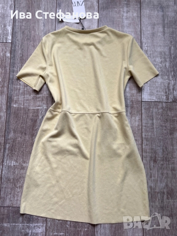 Нова с етикета ежедневна елегантна патешко жълто рокля Zara zara Зара , снимка 3 - Рокли - 51708796