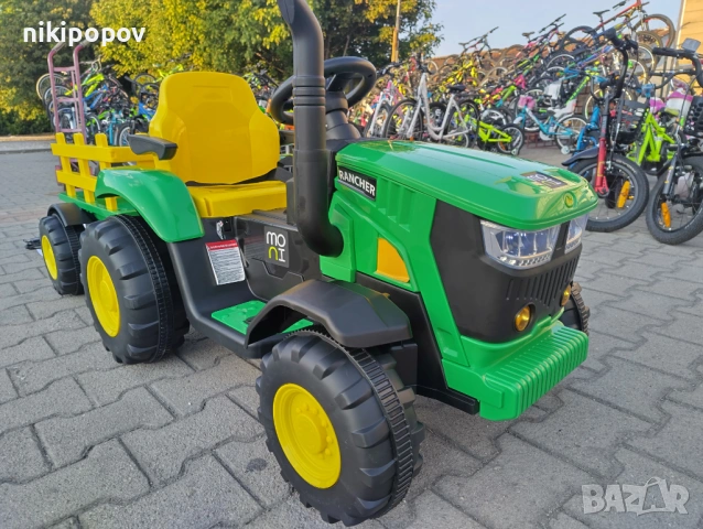 TEXAS акумулаторен трактор с ремарке RANCHER зелен