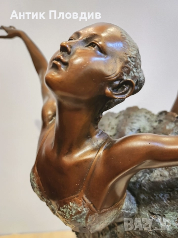 Голяма бронзова фигура на балерина, 66 см, снимка 3 - Декорация за дома - 52736761