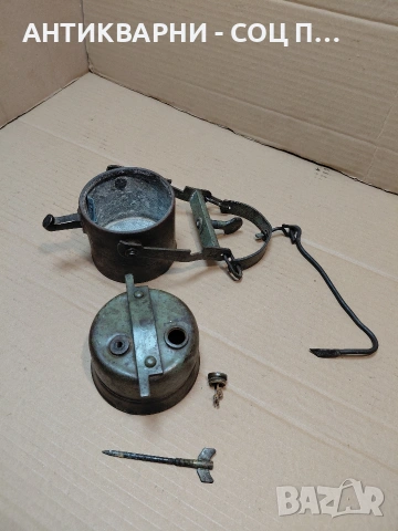 Соц Стара Антична Карбитна Лампа 1.100кг. НОМЕР 1416., снимка 7 - Антикварни и старинни предмети - 54128435