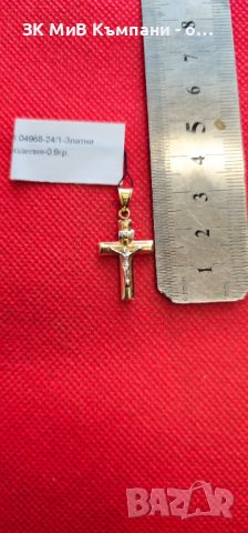 Златна висулка кръст 0.9гр-14к, снимка 1 - Колиета, медальони, синджири - 46428021