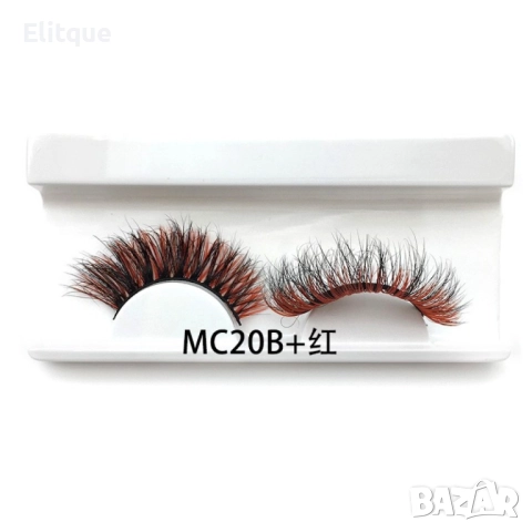 Флуористентни цветни изкуствени мигли, различни цветове  , снимка 6 - Козметика за лице - 52906369