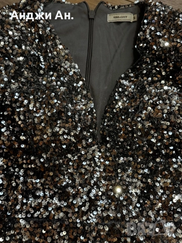 Рокля с пайети, снимка 2 - Рокли - 52578804