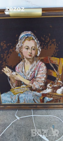 Гоблен "Шивачката", снимка 2 - Гоблени - 50849053