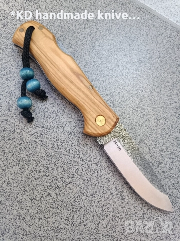 Сгъваем нож ръчно изработен от N690co стомана + ПОДАРЪК кания, снимка 2 - Ножове - 51446528