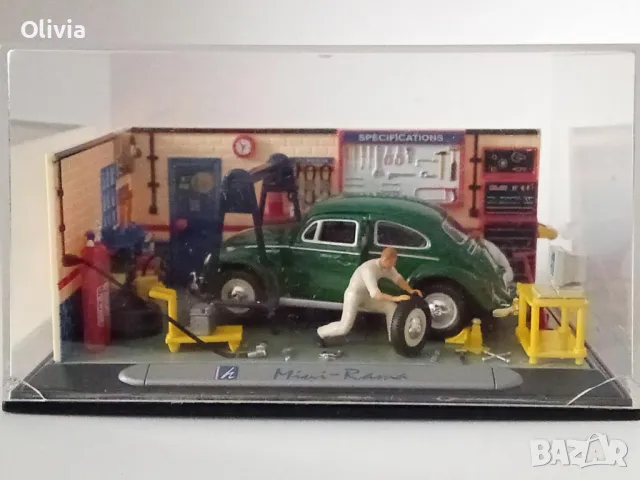 Diorama Garage 1:43 Schuco, Cararama, Диорама гараж Porsche, VW, снимка 2 - Колекции - 49530700