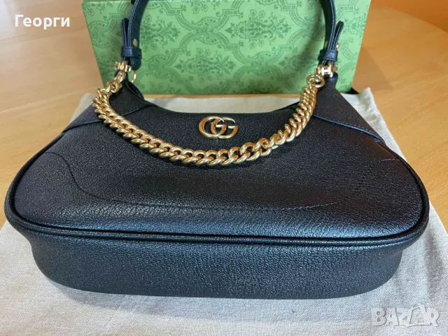 Чантa Гучи Оригинална Две Дръжки GG Лого Aphrodite Черна Кожа Gucci, снимка 4 - Чанти - 46920272