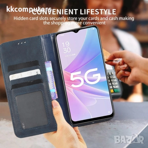 Кожен калъф с портфейл за Motorola Moto G86 5G / Power 5G | Ретро дизайн с магнит | Включен Протекто, снимка 4 - Калъфи, кейсове - 51960854