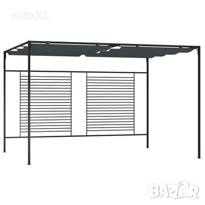 vidaXL Шатра с прибиращ се покрив, 4x3x2,3 м, антрацит, 180 г/м²（SKU:313625, снимка 1 - Градински мебели, декорация  - 46336233