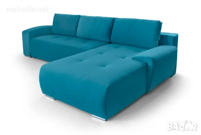 Ъглов диван Виктор тюркоазен Spark 10, снимка 2 - Дивани и мека мебел - 50043316