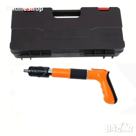 Професионален пистолет за пирони, безшумен дизайн, оранжев, 50 пирона, снимка 6 - Други инструменти - 54078328