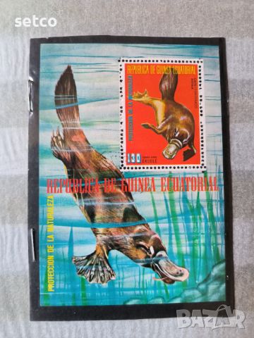 Екваториална Гвинея Фауна, австралийски животни, блок 1974 г., снимка 1 - Филателия - 46175212