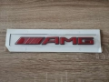 Mercedes Benz AMG червена емблема с черен кант, снимка 1