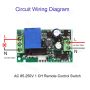  433 MHz AC 110V 220V 1 CH Безжичен приемник за дистанционно управление, снимка 3