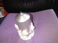 Декоративна свещ дебела с панделка Н-103мм и фи 65мм нова, снимка 2