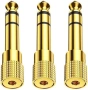 Нов Аудио адаптер 6.35mm мъжки към 3.5mm женски комплект 3 броя за пиано, миксер и усилвател, снимка 1