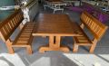 Дървена Маса с пейки , снимка 1 - Градински мебели, декорация  - 45615895