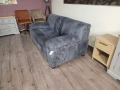 Сив кожен диван двойка - телешки бокс, снимка 5