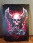 Skull Wings Motorcycle-метална табела(плакет), снимка 1 - Китари - 45808131