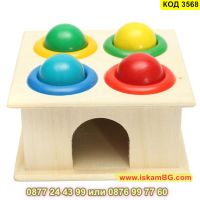 Играчка с чук и топчета изработена от дърво - КОД 3568, снимка 9 - Образователни игри - 45318385