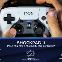 DR1TECH ShockPad II безжичен контролер за PS5/4/3,джойстик за игри с тъчпад/двойна вибрация-бял, снимка 7 - Аксесоари - 45008553