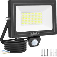 Linke 80W охранителен LED прожектор с PIR сензор, IP66 водоустойчив, сензор за движение, 7200 лумена, снимка 1 - Лед осветление - 45326015