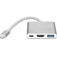 Адаптер 3 в 1, USB Type-C към USB-C, HDMI, USB 3.0, За MacBook, снимка 1 - Кабели и адаптери - 45585996