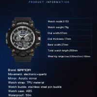 Спортен часовник Sanda G-Shock водоустойчив 50m, снимка 2 - Мъжки - 46049182